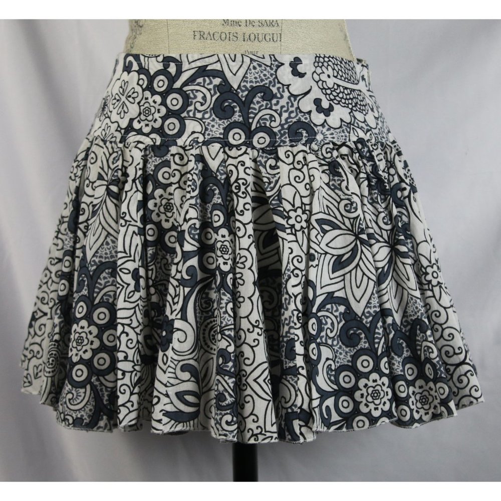 Raga Smoking Rose Ruffle Floral Mini Skirt S
